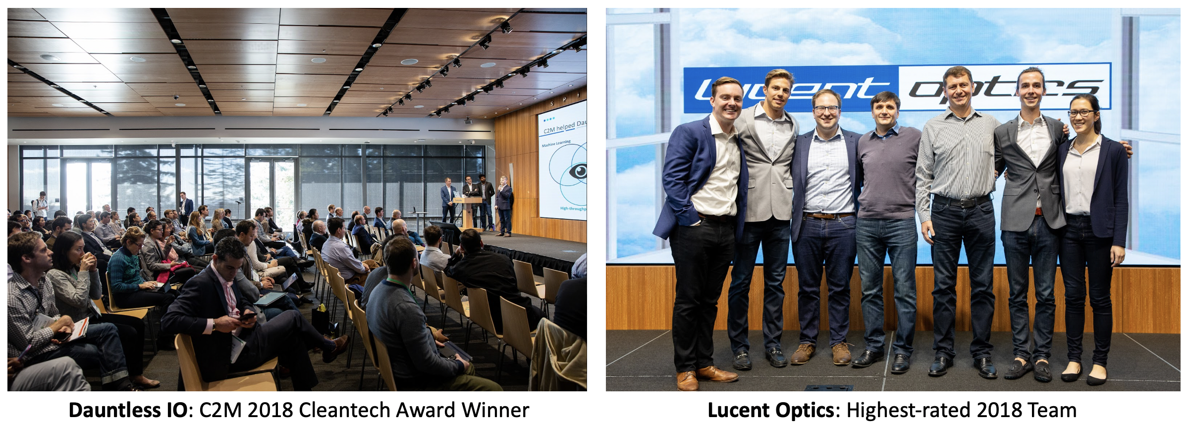 Photo of Dauntless IO and Lucent Optics teams at 2018 Symposium