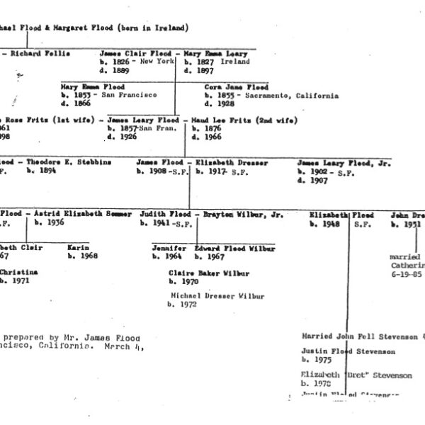 Flood Family Tree, compiled in 1987