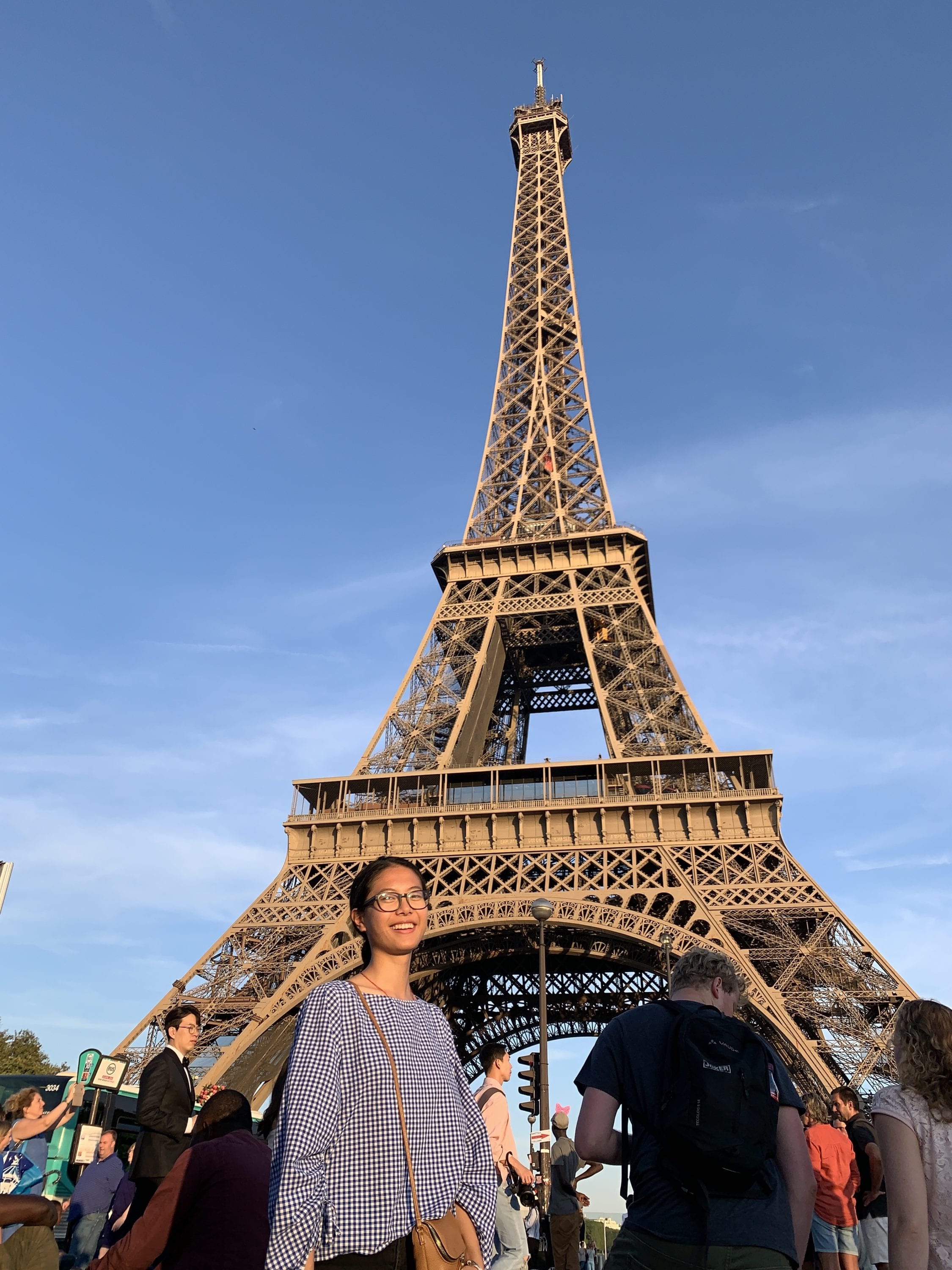 GMP student in front of the Eifel Tower in Paris. 