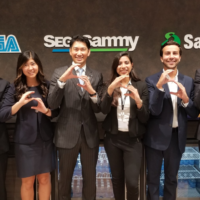 Team Sega Sammy with CEO