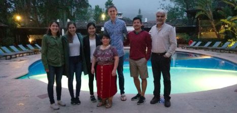 HF Team at dinner with Sheba Velasco, international ambassador for Mayan culture and welfare