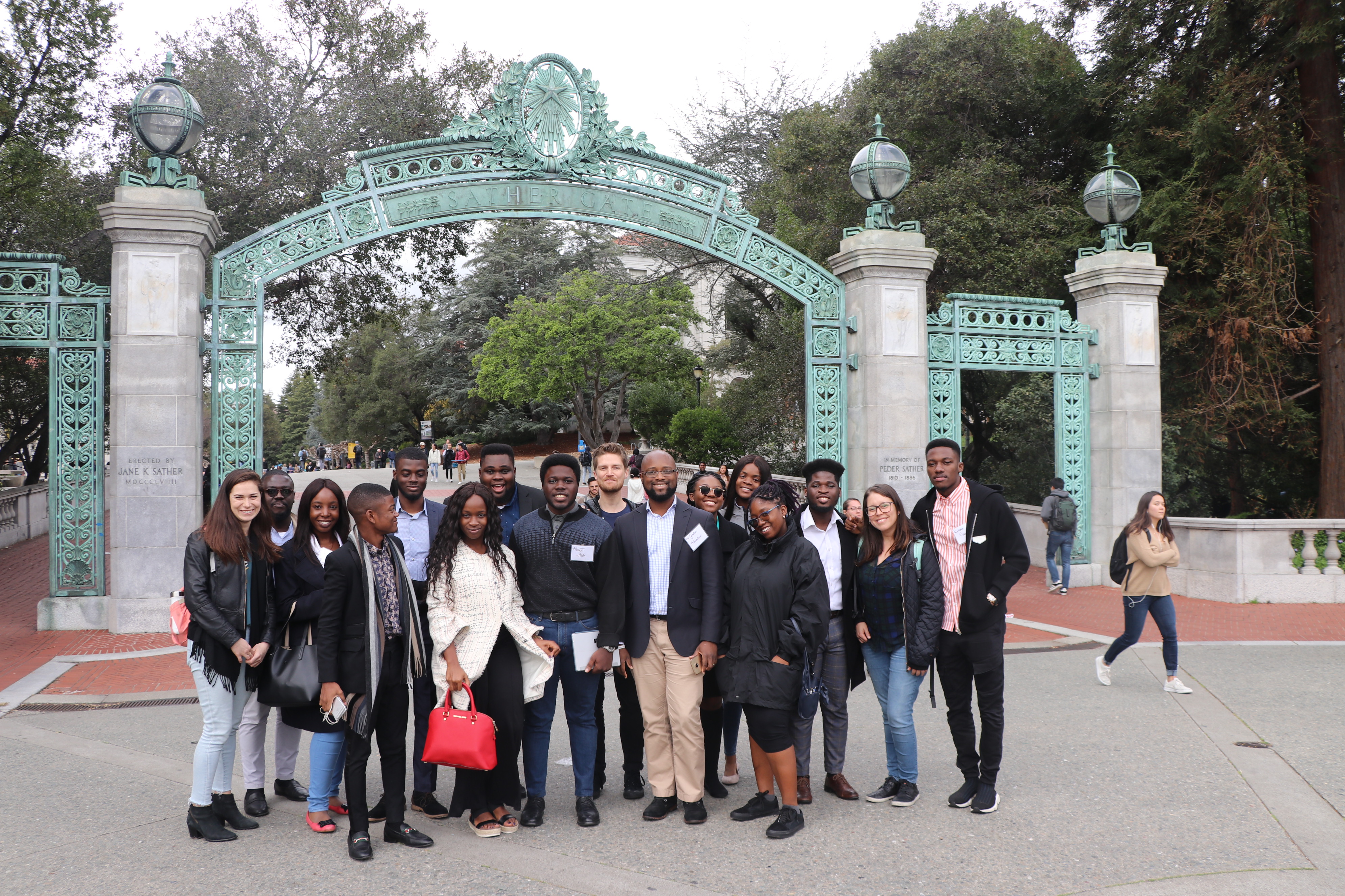 Ashesi Students, Prof. Adomdza, and IBD Team Ashesi at Sproul Plaza, UC Berkeley