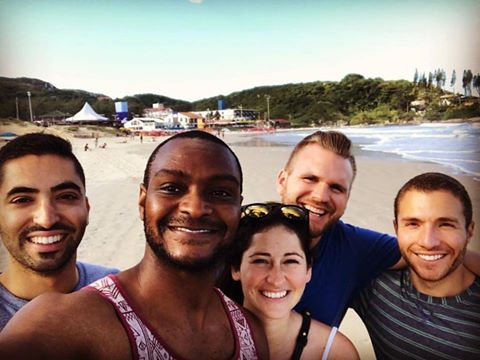 Group photo on beach
