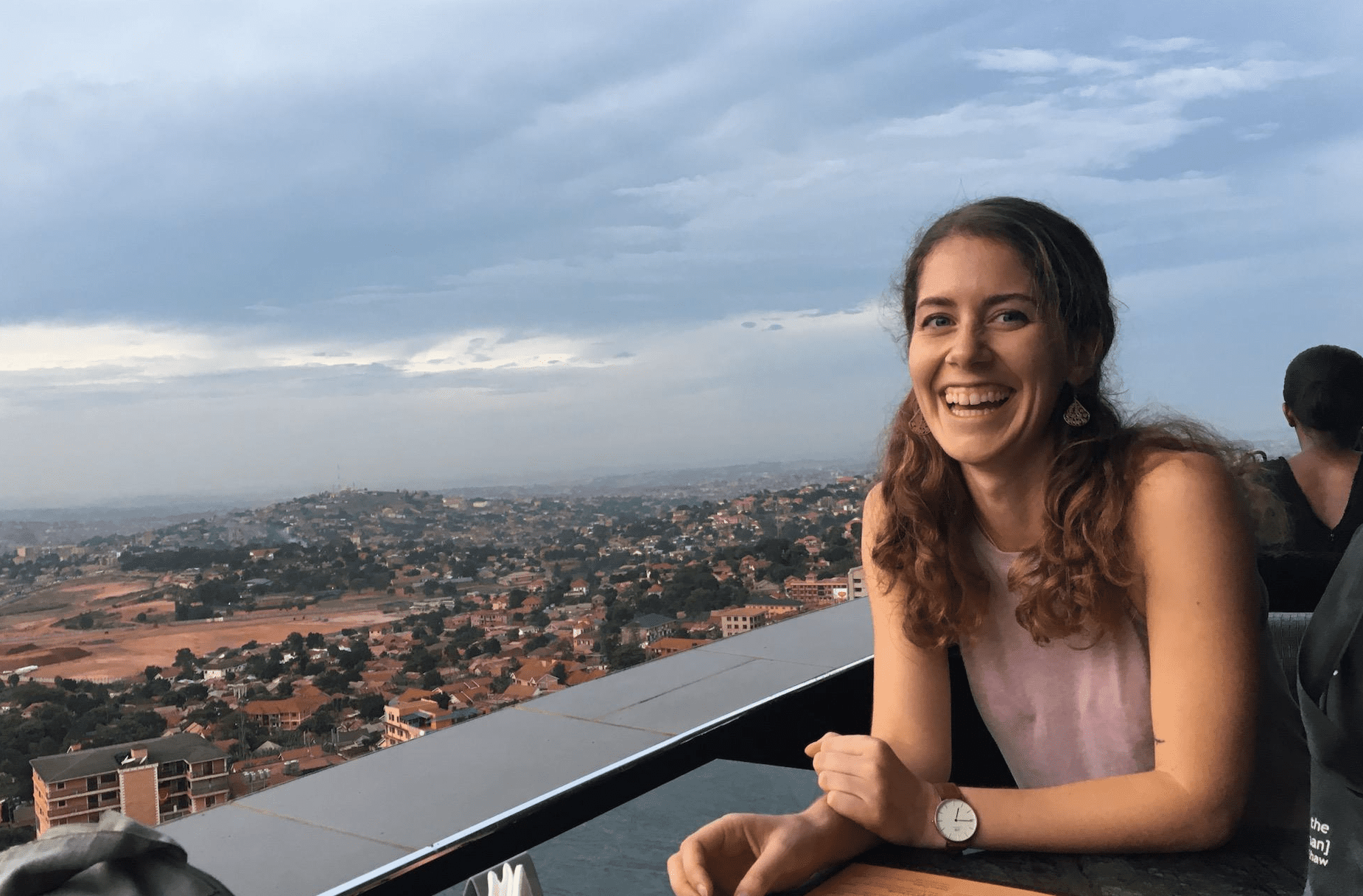 Beth with the city of Kampala